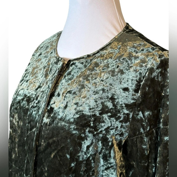 Sanctuary Crushed Velvet Evergreen Bomber Jacket - Picture 3 of 6